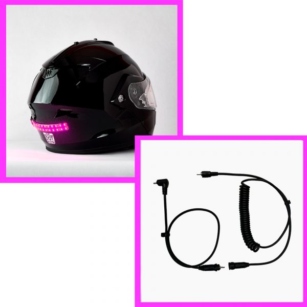 Pink Helmet Safety Light/Power Cord Combo Package - Pink Ribbon Riders Promo