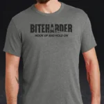 biteharder's "hook up and hold on" t-shirt